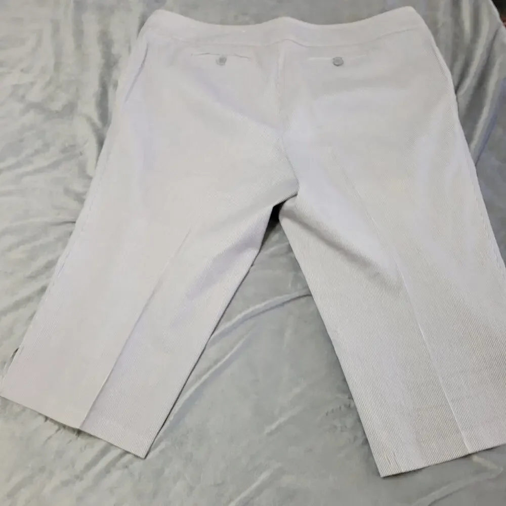 Torrid Dress Slacks Womens‎ 22 Blue White Ponte Pants Crop Wide Leg Comfort Pant
